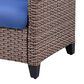 Sunwell Garden 32"H 3-Seater Outdoor Sofa with Wide Armrests and Navy Cushion in Brown, , large