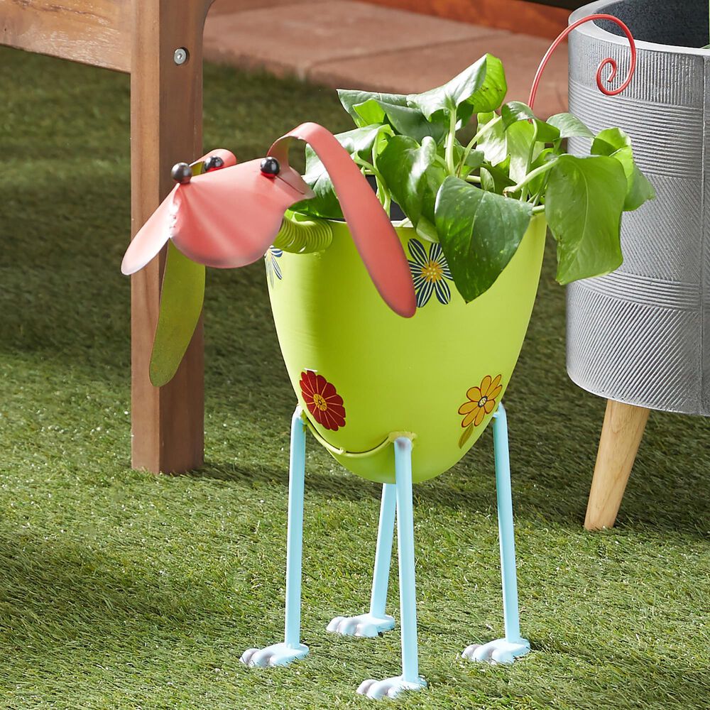 Maple and Jade 18" Farmhouse Metal Planter Multi Colored, , large