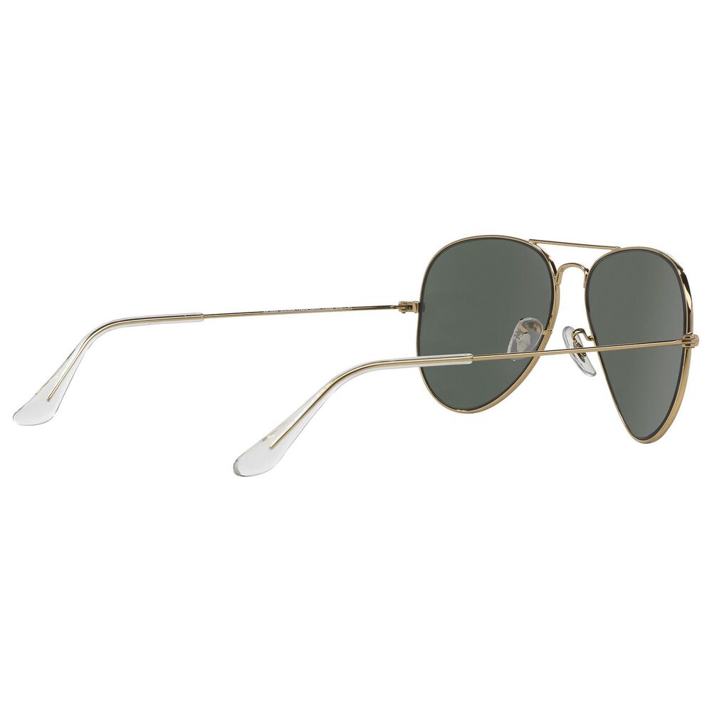 Rayban Glasses Aviator Classic Sunglasses with G-15 Green Lenses in Polished Arista Gold, , large