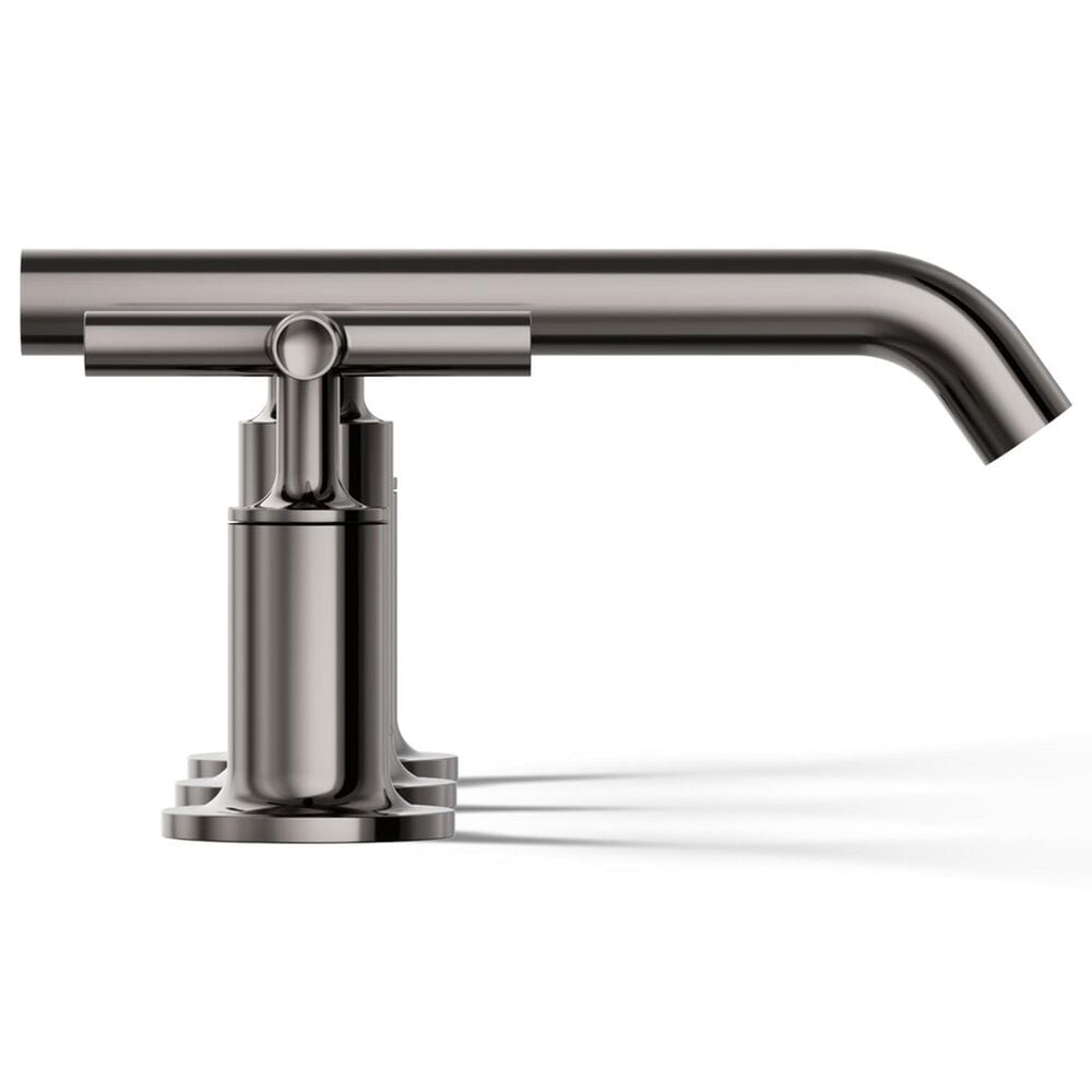 Kohler Purist Widespread Bathroom Sink Faucet with Cross Handles and Low Gooseneck Spout in Vibrant Titanium, , large