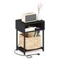 HOMLUX 19.7" 3-Tier End Table in Americano and Black, , large