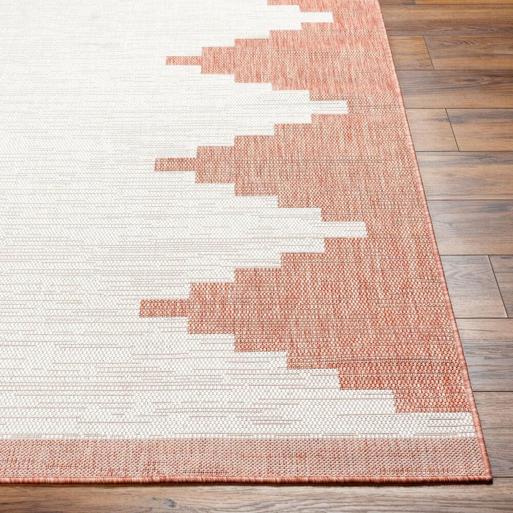Surya Eagean EAG-2436 Rust, Ivory, Dusty Pink and Dusty Coral 2&#39; x 2&#39;11&quot; Indoor/Outdoor Area Rug, , large