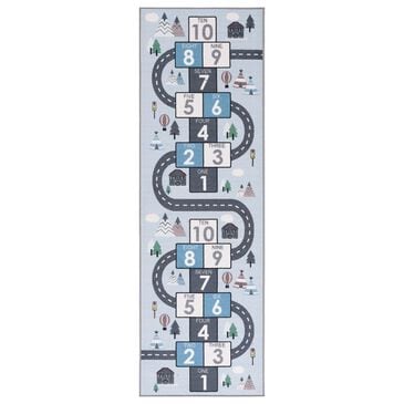 Safavieh Kids Playhouse KPH226F 2"2" x 6" Grey and Blue Runner, , large
