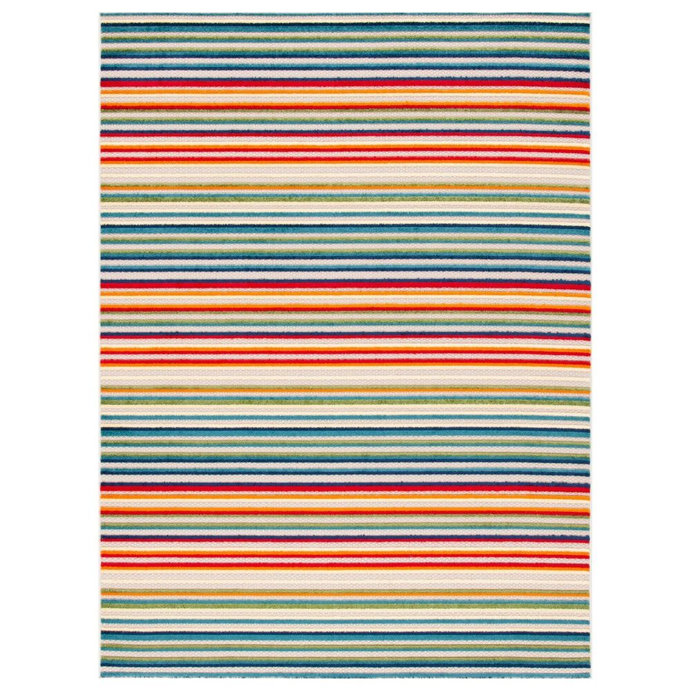 Safavieh Cabana CBN323A 9" x 12" Ivory and Green Indoor/Outdoor Area Performance Rug, , large