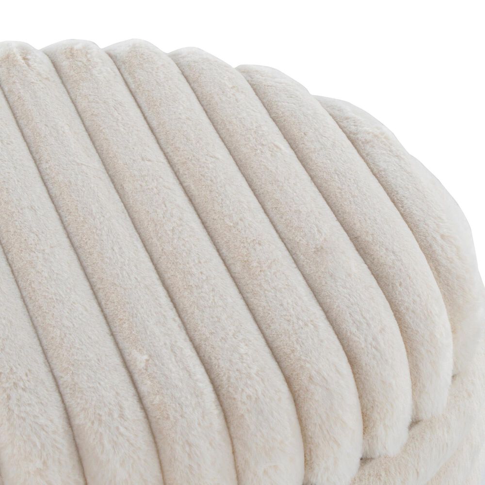Lumisource Tray Plush 2-Piece Storage Ottoman Set in Cream, , large