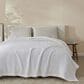 Trade Linker Full/Queen Waffle Weave Knit Throw Blanket in White, , large