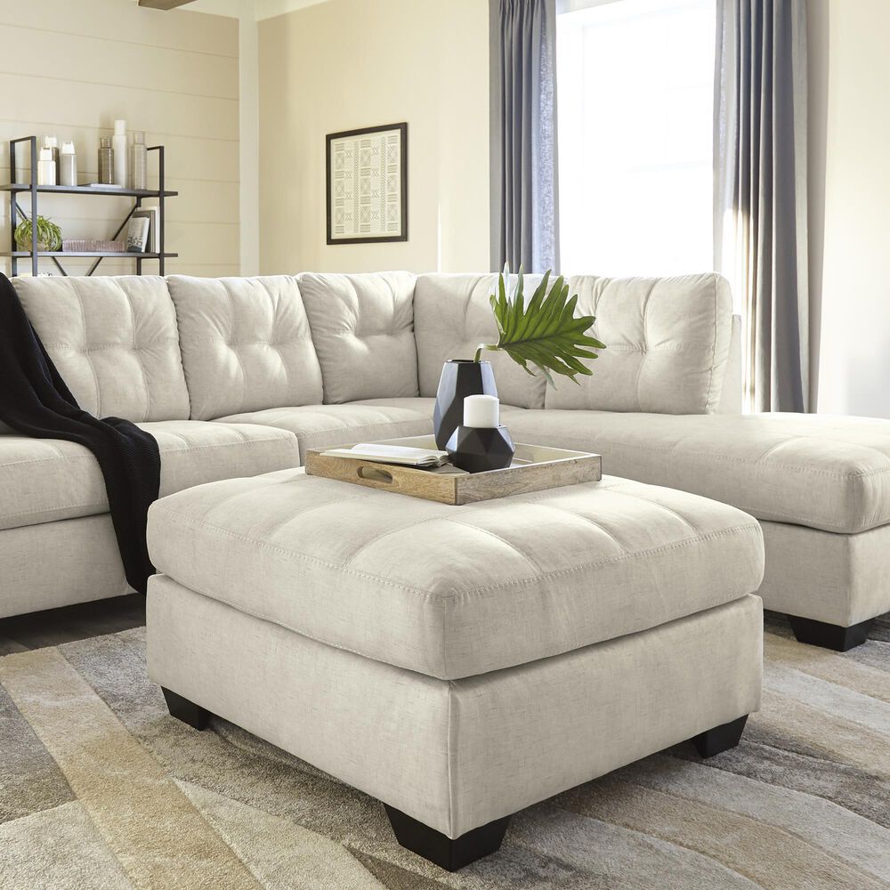 Ashley Falkirk Oversized Accent Ottoman in Parchment, , large