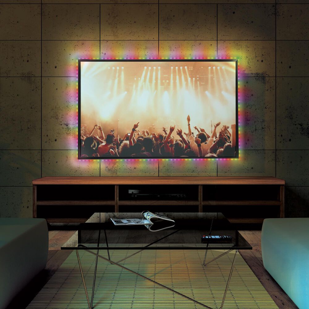 Monster Smart Illuminessence 16.4&#39; Sound Reactive Multicolor Flow Effect LED Amplifier Light Strip with IR Remote Control, , large