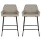 LumiSource Daniella 24" Counter Stool with Grey Upholstery in Black (Set of 2), , large
