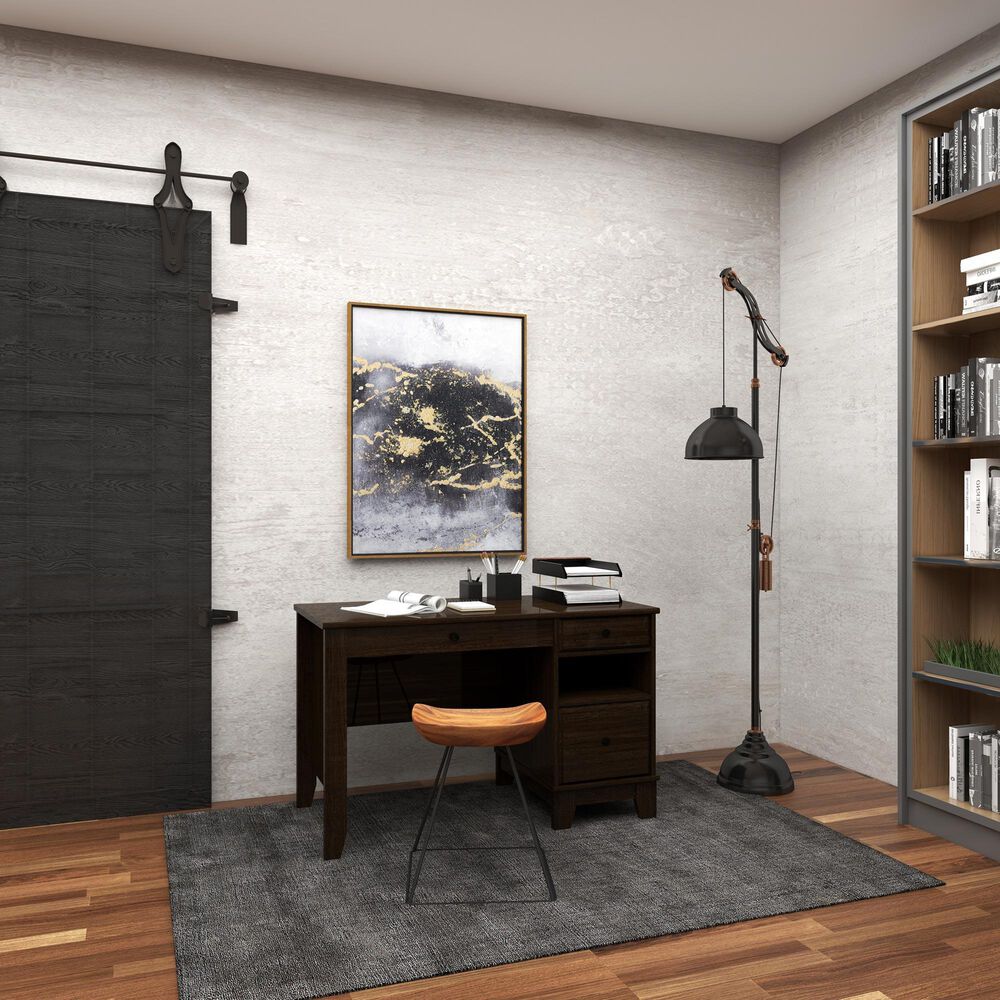 Maple and Jade Industrial Floor Lamp in Black and Copper, , large