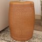 Maple and Jade Handmade Drum Accent End Table in Weathered Copper, , large