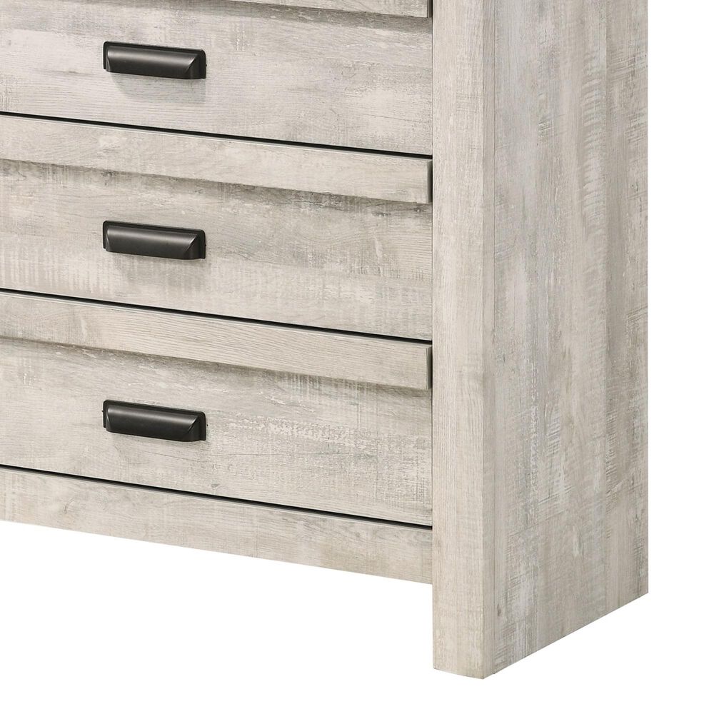 Crown Mark Valor 5-Drawer Chest in Light Gray, , large