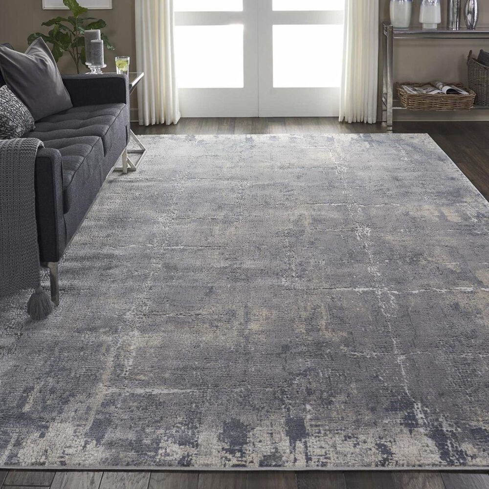 Nourison Rustic Textures RUS06 7&#39;10&quot; x 10&#39;6&quot; Grey and Beige Area Rug, , large