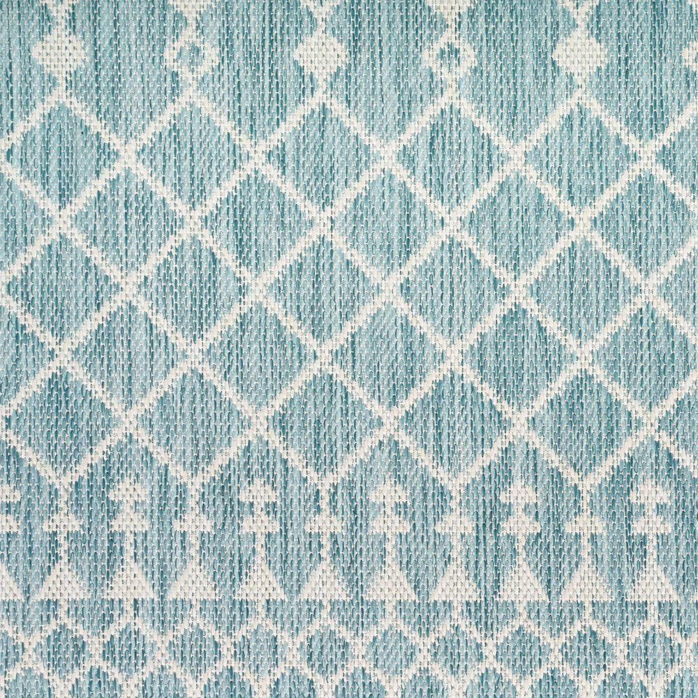 Nourison Positano Southwestern Aqua 2&#39; x 6&#39; Indoor/Outdoor Runner, , large