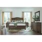 Riva Ridge Oxford Queen Sleigh Storage Bed with Two Nightstands in Cocoa with USB Ports, , large