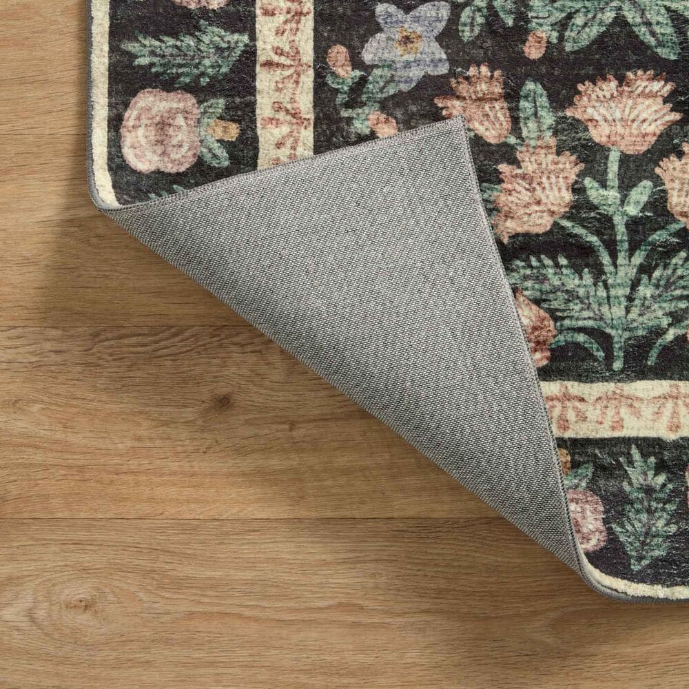 Rifle Paper Co. x Loloi Eden Mughal Garden 2&#39;6&quot; x 9&#39;6&quot; Black Runner, , large