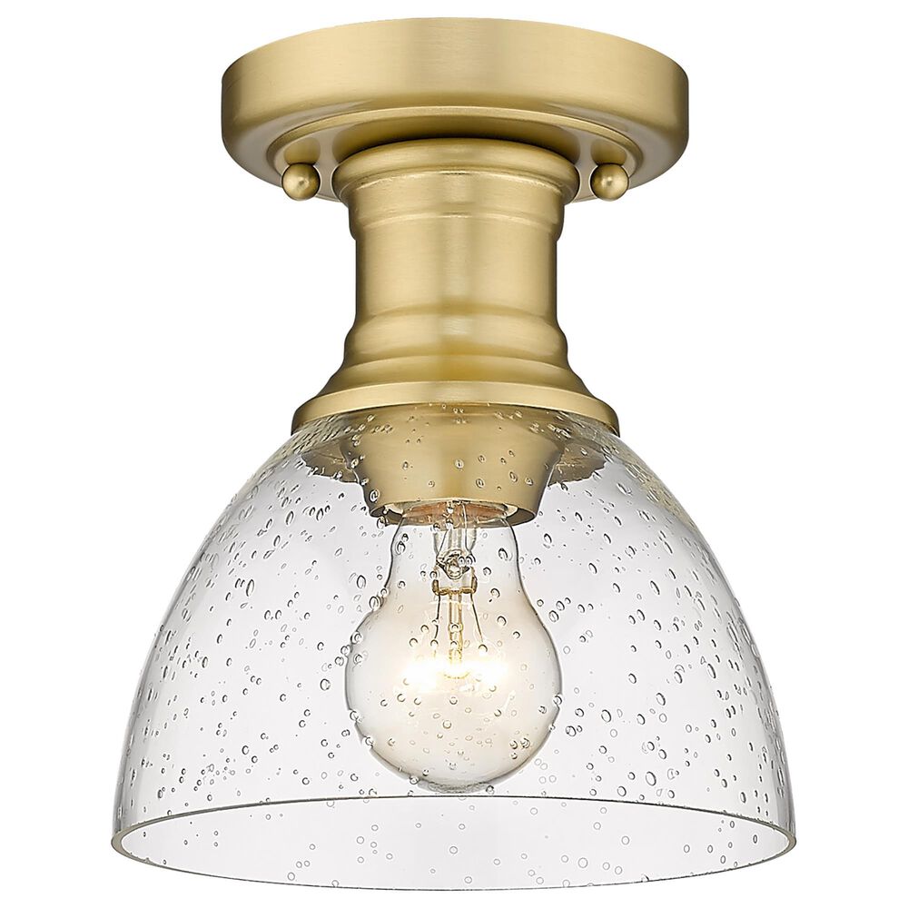 Golden Lighting Hines Semi-Flush Light with Seeded Glass in Brushed Champagne Bronze, , large