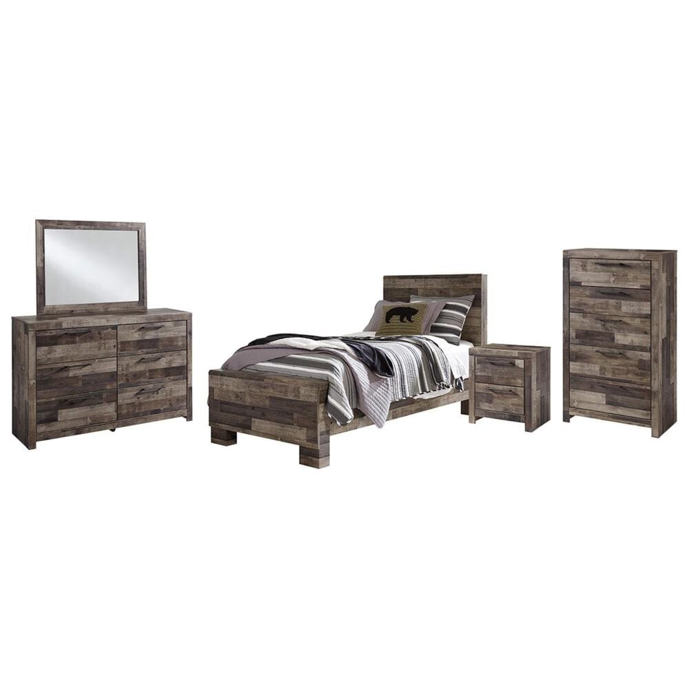 Ashley Derekson 5-Piece Twin Panel Bed Set in Rustic Gray, , large