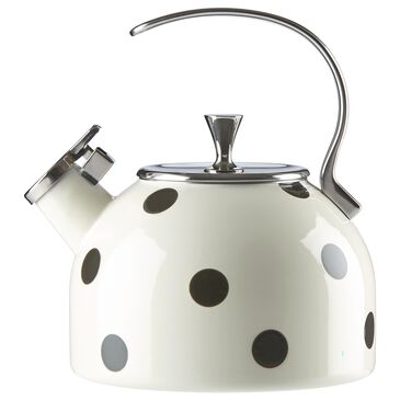 Kate Spade New York Metal Scatter Dot Kettle in Black and White, , large
