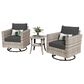 HOMLUX 3-Piece Outdoor Conversation Set in Black, , large