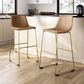 Ashley Ciabori 28.38" Faux Leather Barstool in Gold, , large