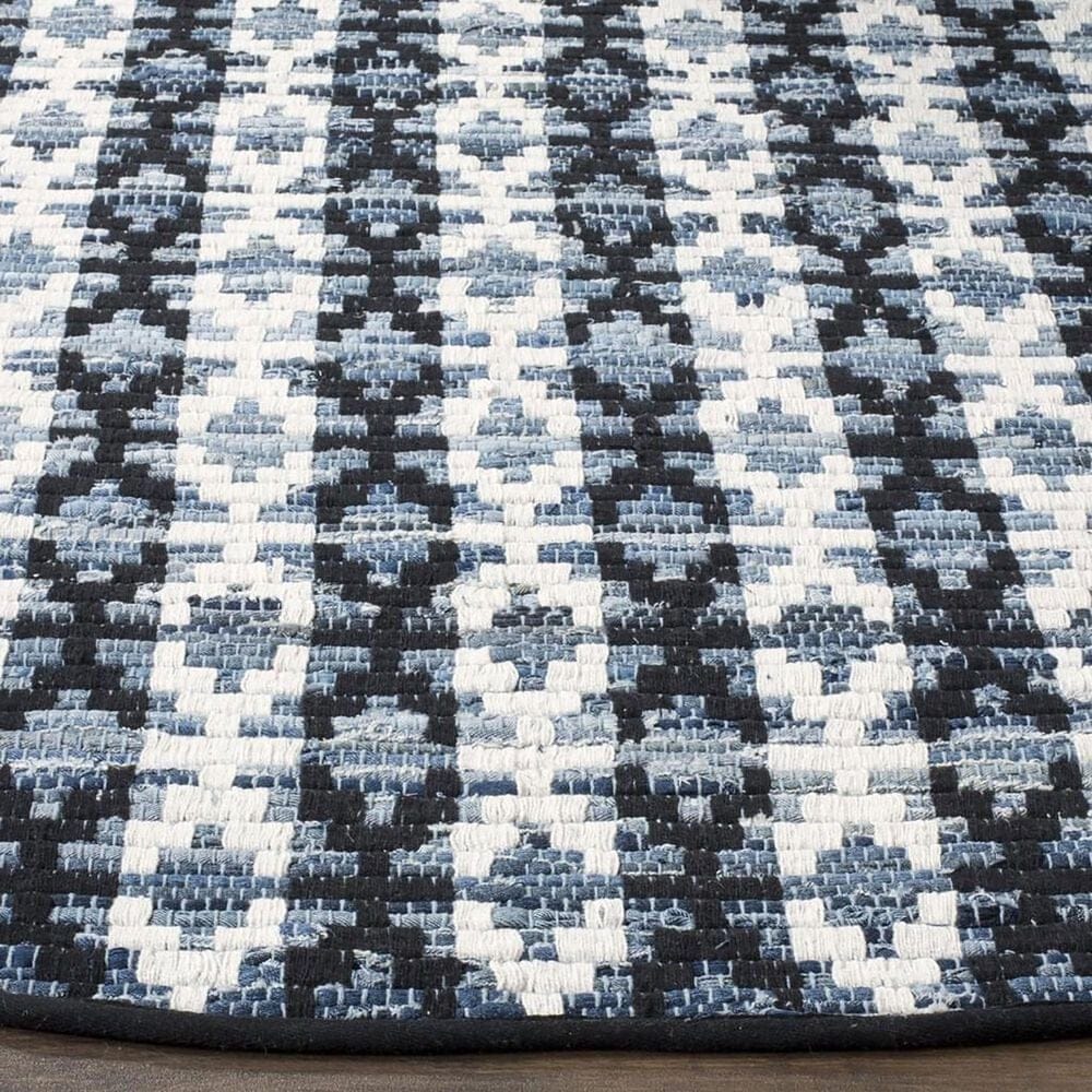 Safavieh Montauk Southwestern 6&#39; Round Ivory, Blue and Black Area Rug, , large