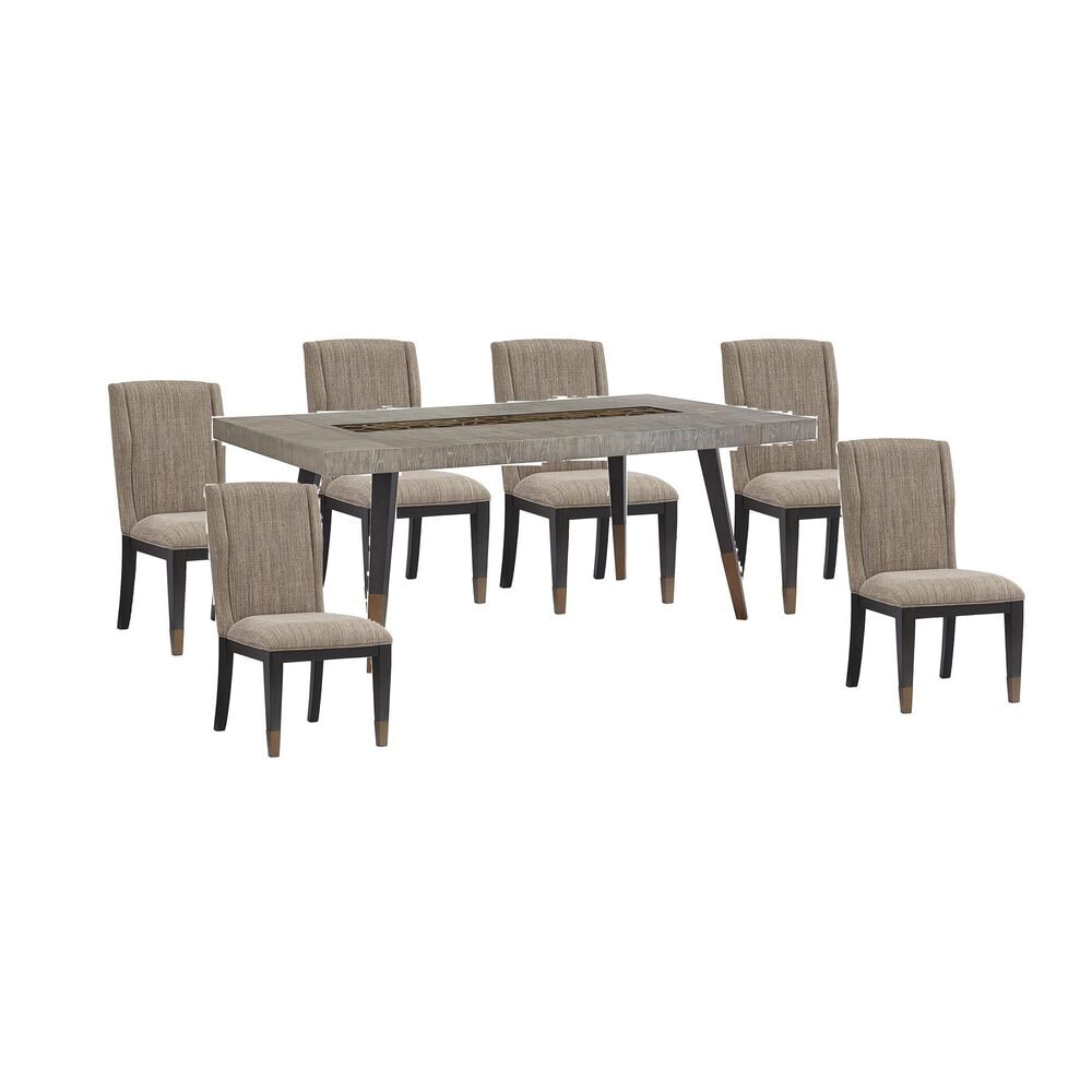 Nicolette Home Ryker 7-Piece Dining Set in Nocturn Black and Coventry Grey, , large