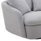 Simeon Collection Boomer Oversized Swivel Accent Chair in Dame Dove Grey, , large