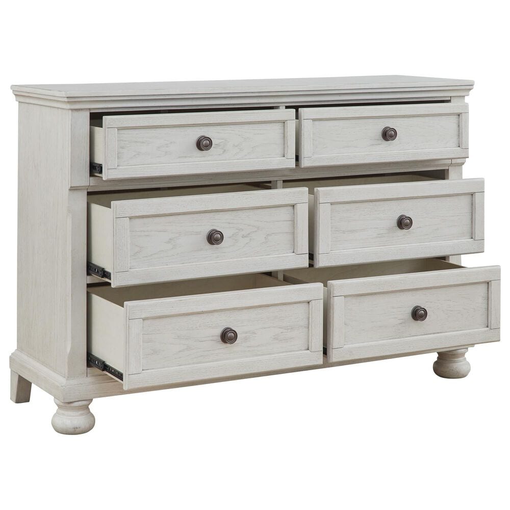 Ashley Robbinsdale 4-Piece Full Storage Bedroom Set in Antique White, , large