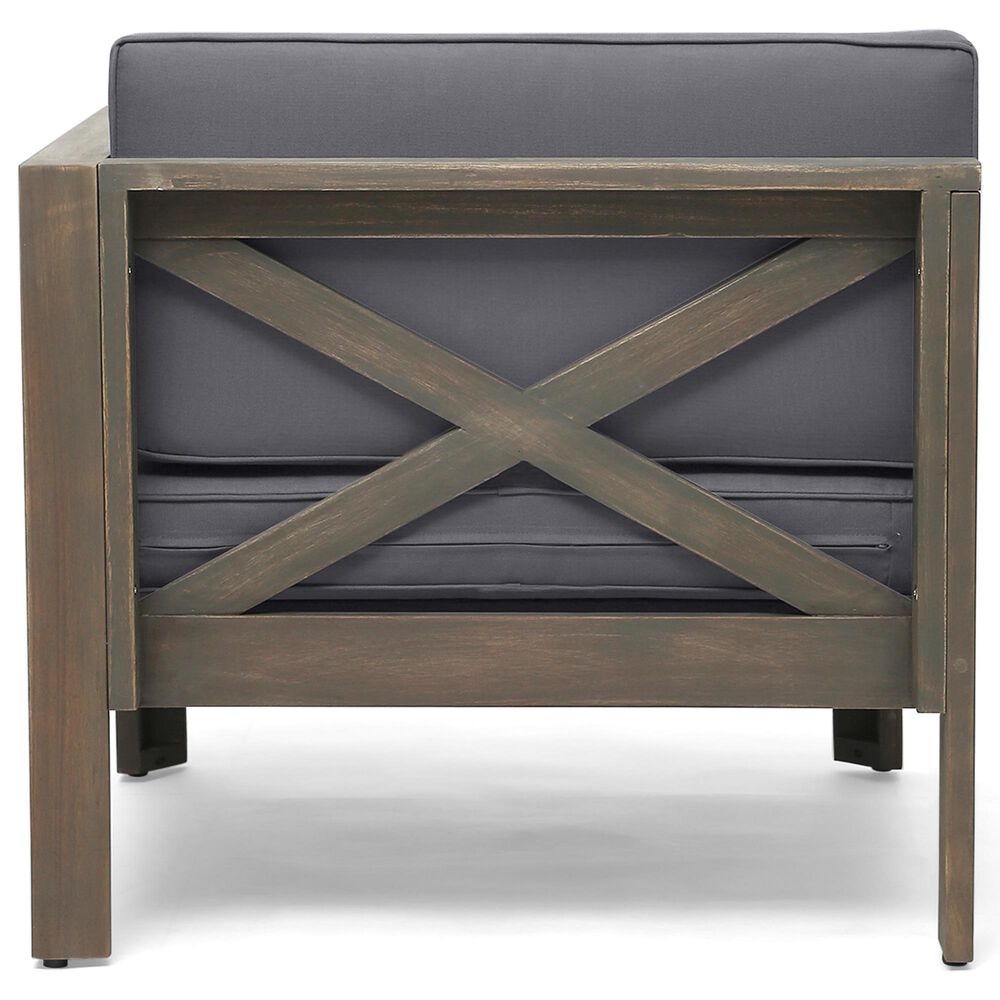 Hearth and Haven Alcove 5-Piece Outdoor L-Shape Sectional Set with Dark Grey Cushion in Teak, , large