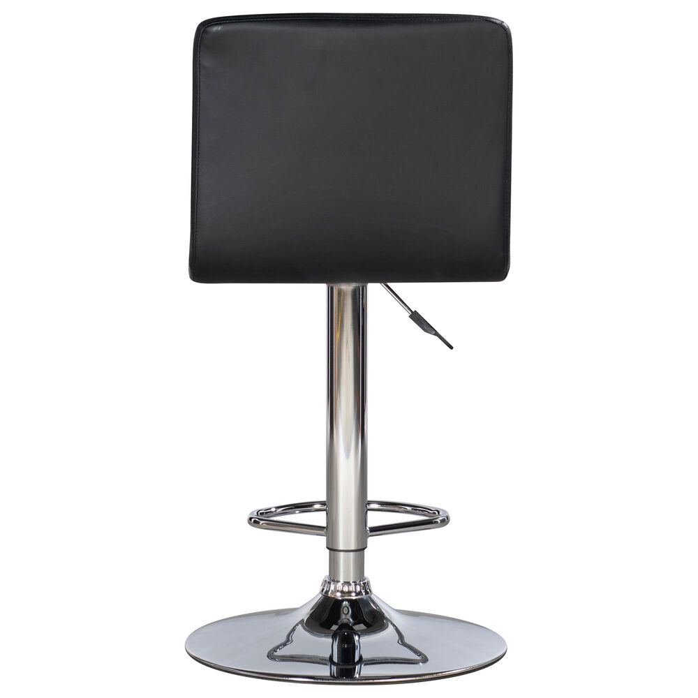 Parkerville Furniture Line Quilted Back Adjustable Swivel Bar Stool in Chrome and Black, , large