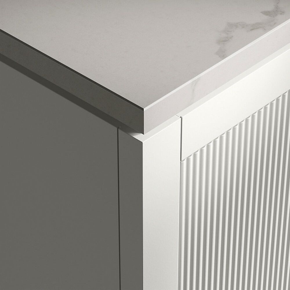 Kohler Calpa 60" Double Bathroom Vanity in White with 2 cm White Quartz Top and Rectangular Sinks, , large