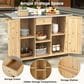 Hearth and Haven Outdoor Kitchen Island with Stainless Steel Top in Natural, , large
