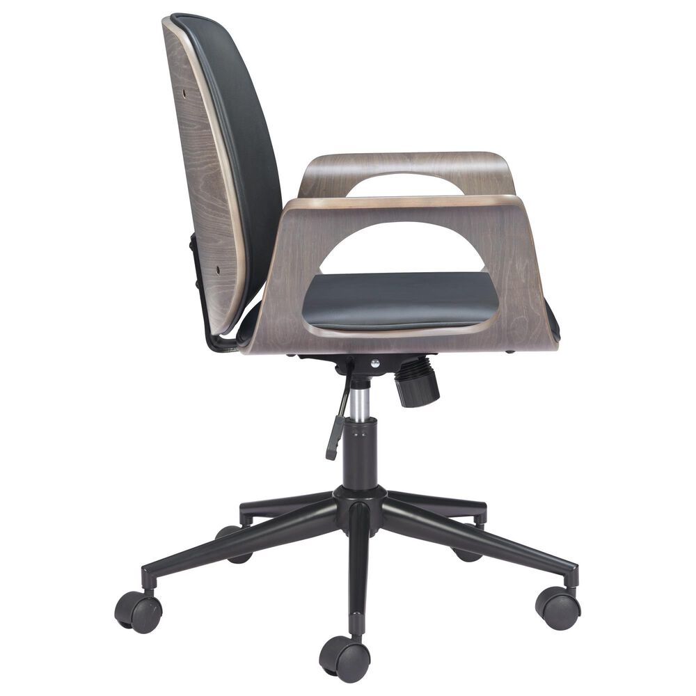 Zuo Modern Ali Office Chair in Black and Brown, , large