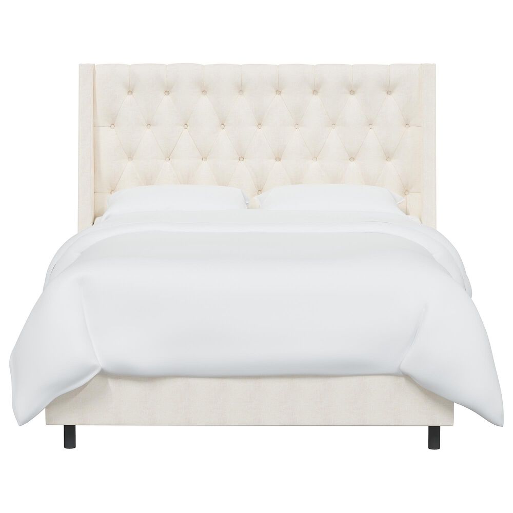 Skyline Furniture Loomis Full Wingback Bed in Zuma White NFM