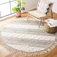 Safavieh Natura NAT859A 6" Round Ivory and Grey Area Rug, , large