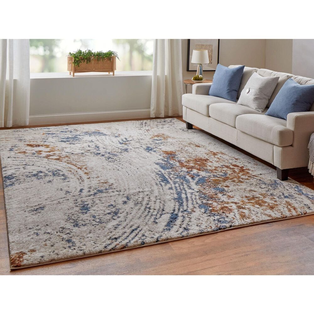 Feizy Gilmore Ivory and Rust 9' x 12' Area Rug, , large