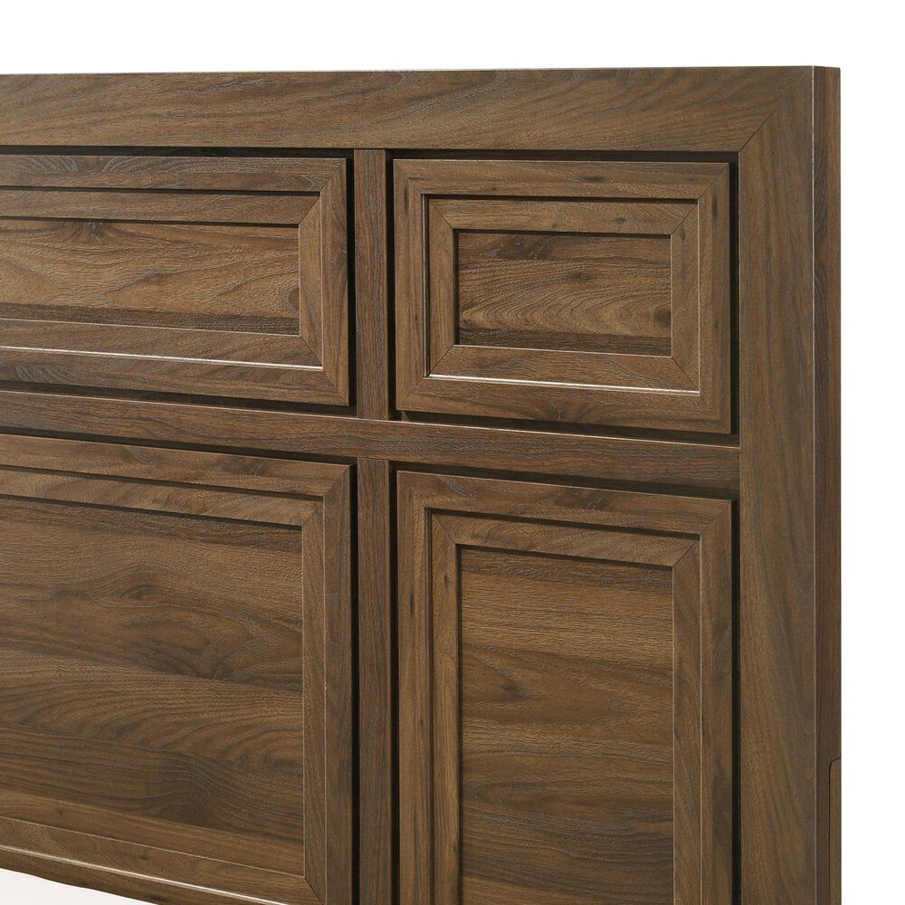 Crown Mark Lorraine King Panel Bed with Two Nightstands in Brown, , large