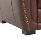 Chateau d"Ax Stationary Leather Sofa and Recliner Set in Red Brown, , large