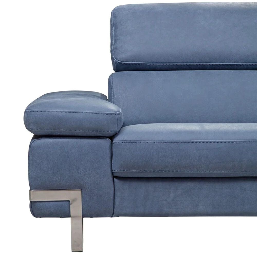 Bellini Modern Living Amanda Sofa with Adjustable Headrest in Pacific Blue, , large