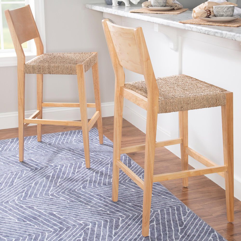 Linon Home Decor Cadence Bar Stool in Natural (Set of 2), , large