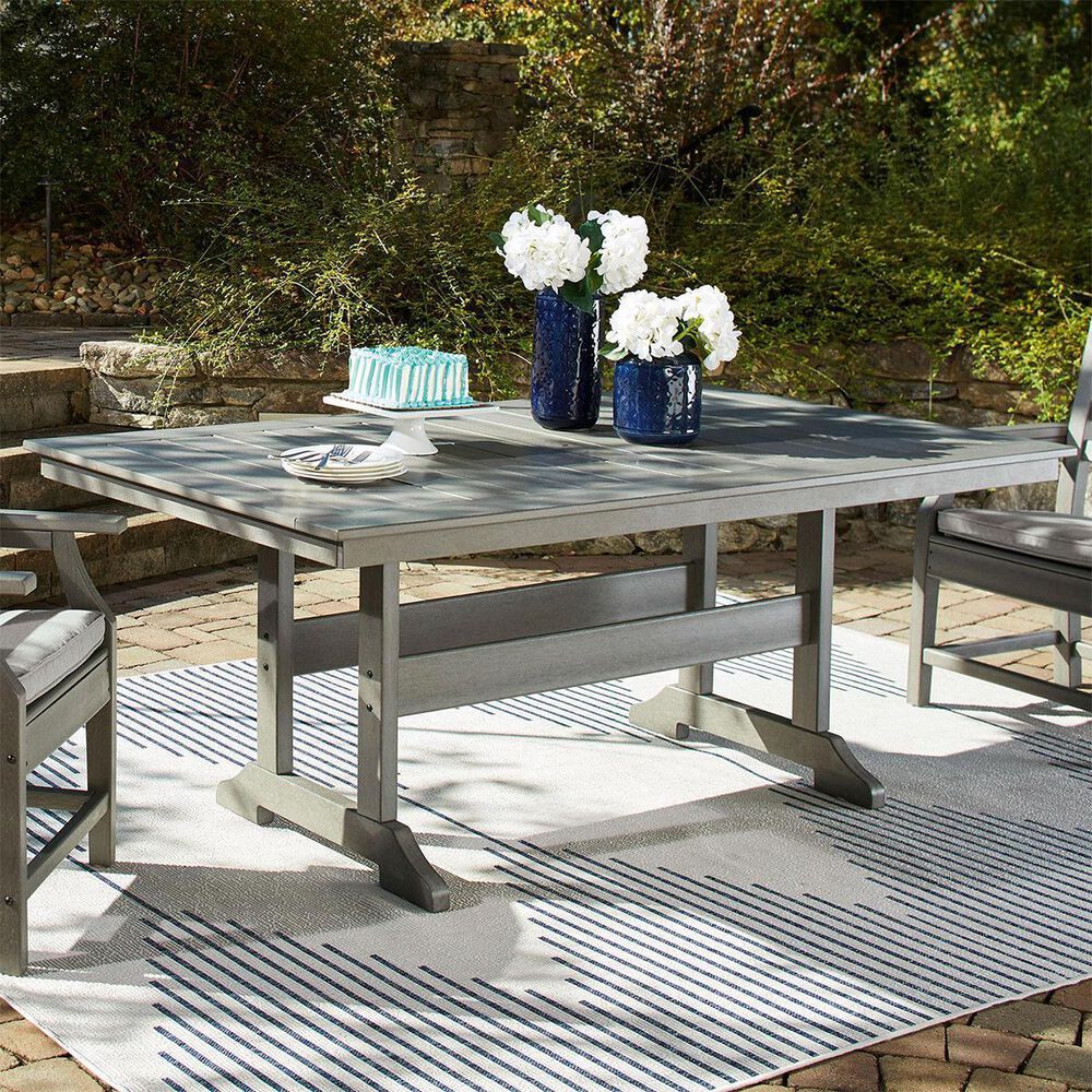 Ashley Visola 7-Piece Patio Dining Set in Gray, , large