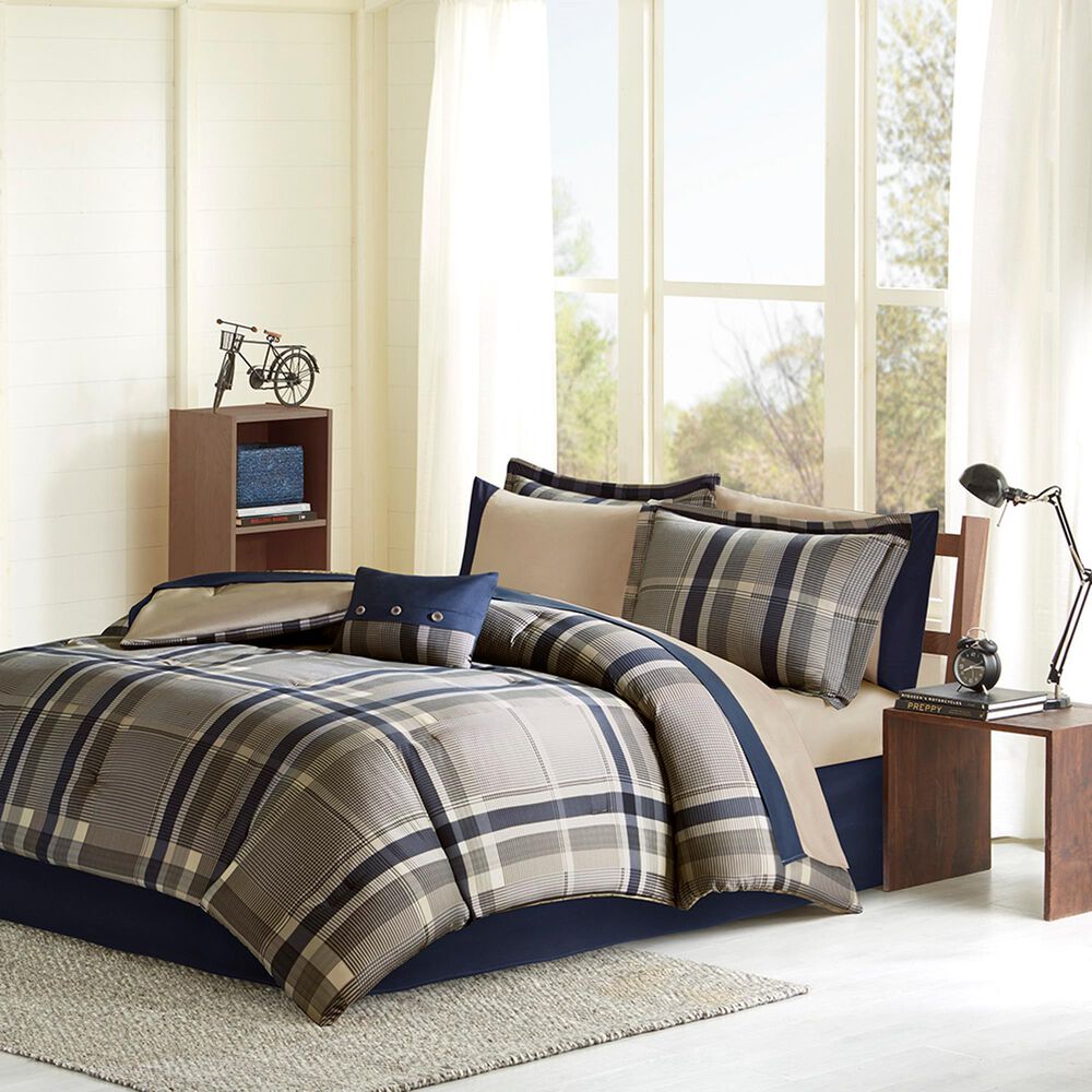 Hampton Park Robbie 9-Piece Full Comforter Set in Navy and Multicolor, , large