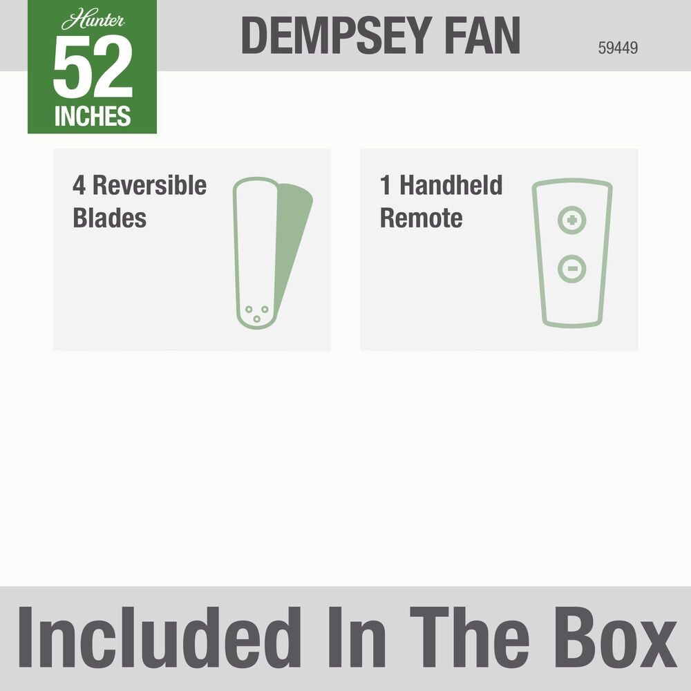 Hunter Dempsey Low Profile 52&quot; Ceiling Fan in Noble Bronze, , large