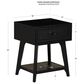 Linon Home Decor Catlett Side Table Nightstand in Matte Black, , large