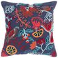 Rizzy Home Floral 20" Down Filled Pillow in Navy, , large
