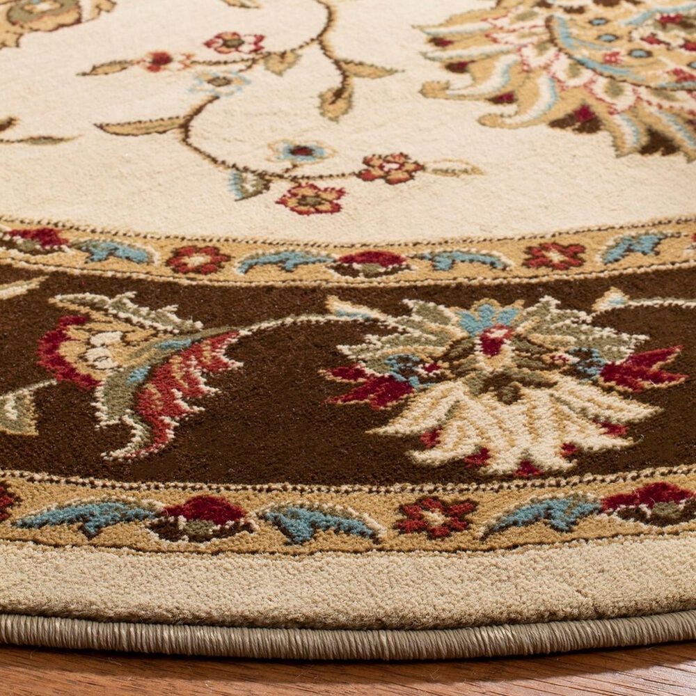 Safavieh Lyndhurst LNH555 5&#39;3&quot; Round Ivory and Brown Area Rug, , large