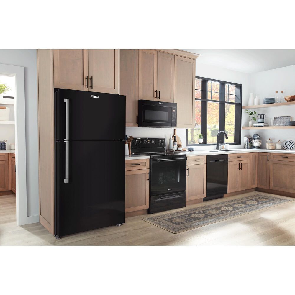 Maytag 19 Cu. Ft. Top Freezer Refrigerator with Garage Mode in Black, , large