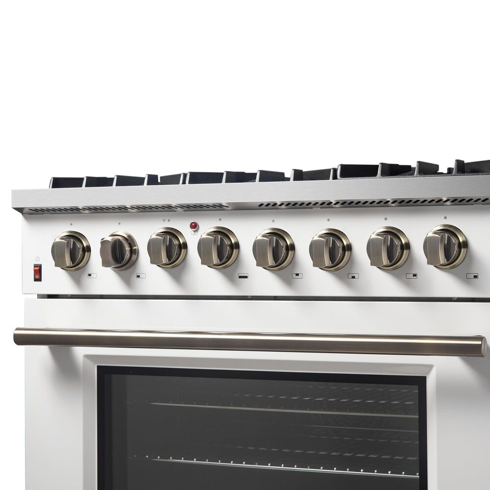 Forno Galiano 36" Freestanding Dual Fuel Range in White, , large