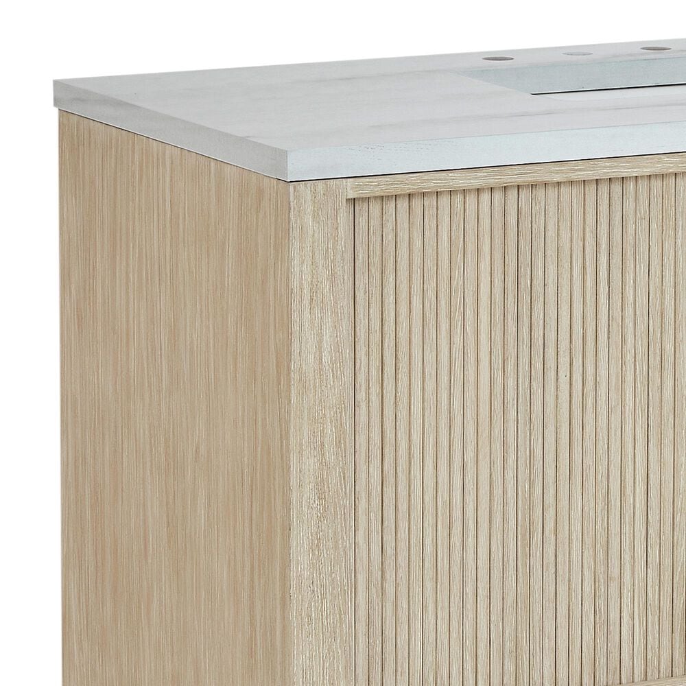 James Martin Vanities Marigot Single 48&quot; Single Vanity in Sun-washed Oak with 3 cm Arctic Fall Solid Surface Top, , large
